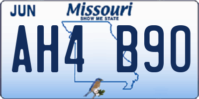 MO license plate AH4B9O