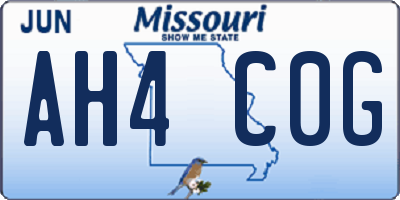 MO license plate AH4C0G