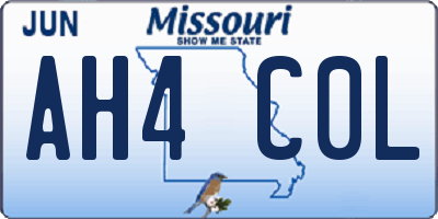 MO license plate AH4C0L