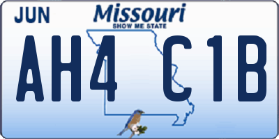 MO license plate AH4C1B