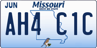MO license plate AH4C1C