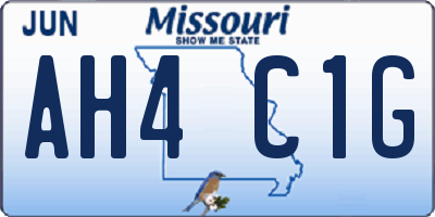 MO license plate AH4C1G