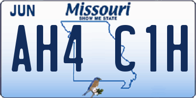 MO license plate AH4C1H