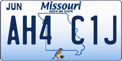 MO license plate AH4C1J