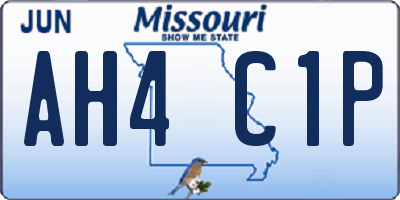 MO license plate AH4C1P