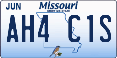 MO license plate AH4C1S
