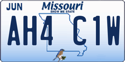 MO license plate AH4C1W
