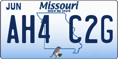 MO license plate AH4C2G