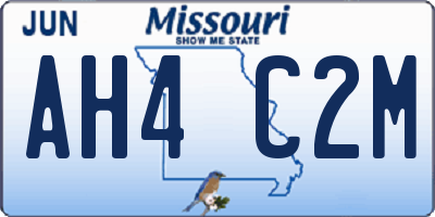 MO license plate AH4C2M