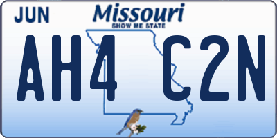 MO license plate AH4C2N