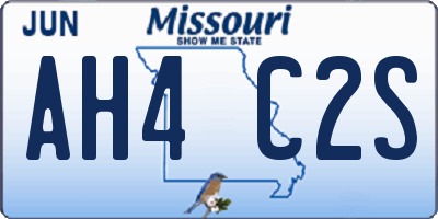 MO license plate AH4C2S