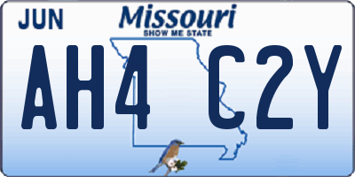 MO license plate AH4C2Y