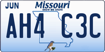 MO license plate AH4C3C