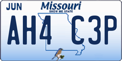 MO license plate AH4C3P