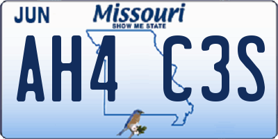 MO license plate AH4C3S