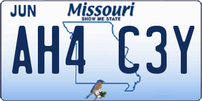 MO license plate AH4C3Y