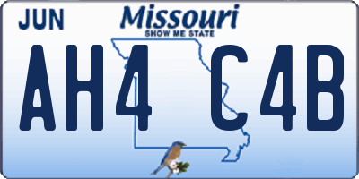 MO license plate AH4C4B