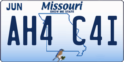 MO license plate AH4C4I