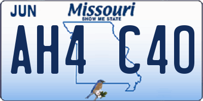 MO license plate AH4C4O