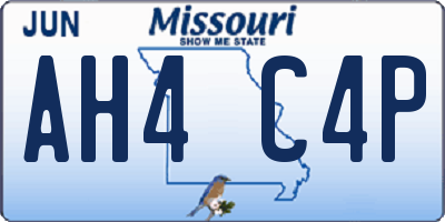 MO license plate AH4C4P