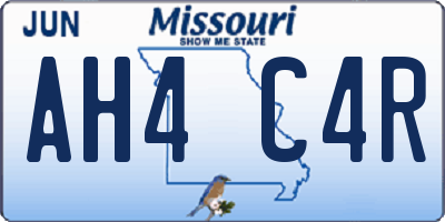 MO license plate AH4C4R