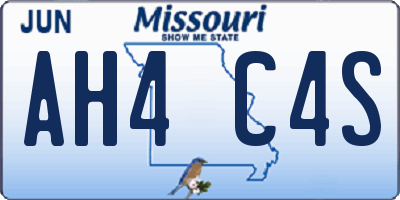 MO license plate AH4C4S