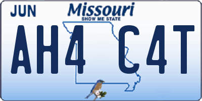 MO license plate AH4C4T