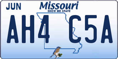 MO license plate AH4C5A