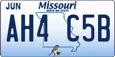 MO license plate AH4C5B