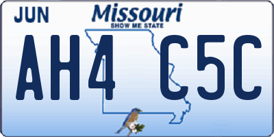 MO license plate AH4C5C