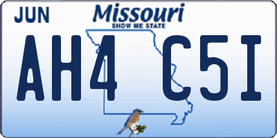 MO license plate AH4C5I