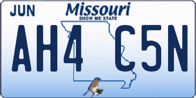 MO license plate AH4C5N