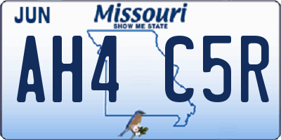 MO license plate AH4C5R