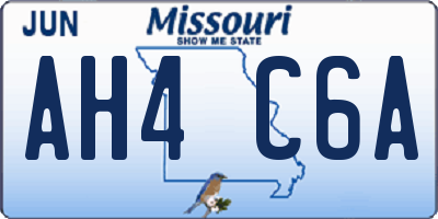 MO license plate AH4C6A