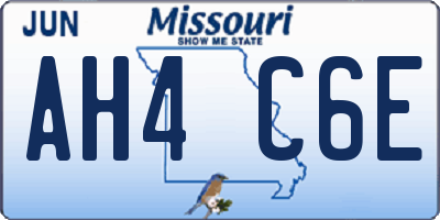 MO license plate AH4C6E