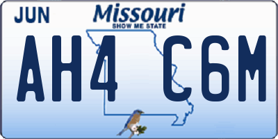 MO license plate AH4C6M