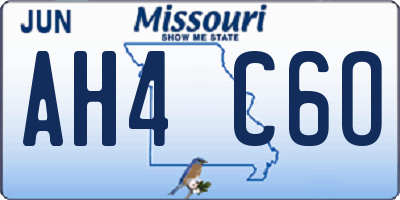 MO license plate AH4C6O