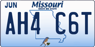 MO license plate AH4C6T