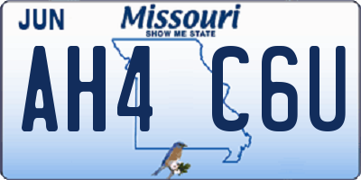 MO license plate AH4C6U