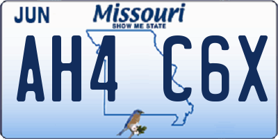 MO license plate AH4C6X