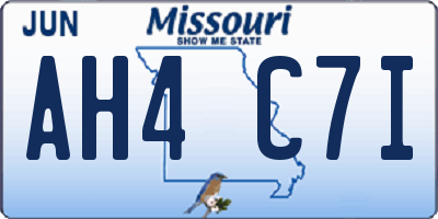 MO license plate AH4C7I