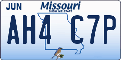 MO license plate AH4C7P