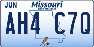 MO license plate AH4C7Q
