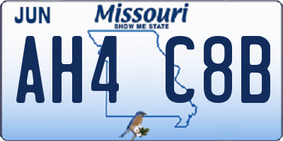 MO license plate AH4C8B