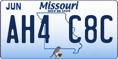 MO license plate AH4C8C
