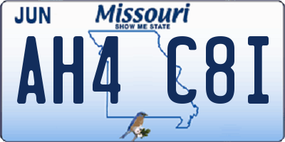 MO license plate AH4C8I