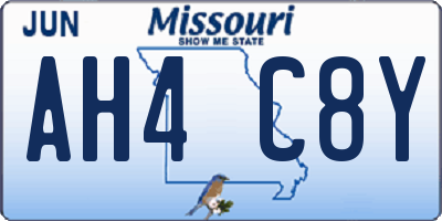 MO license plate AH4C8Y