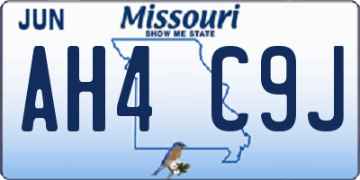 MO license plate AH4C9J