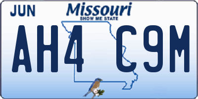 MO license plate AH4C9M