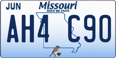 MO license plate AH4C9O